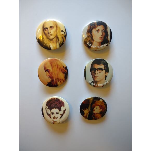 Rocky Horror Picture Show Set Of 6 Licensed Buttons Badges Pins 1983 Halloween - Picture 1 of 3